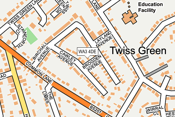 WA3 4DE map - OS OpenMap – Local (Ordnance Survey)
