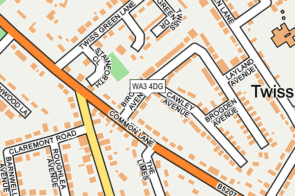 WA3 4DG map - OS OpenMap – Local (Ordnance Survey)