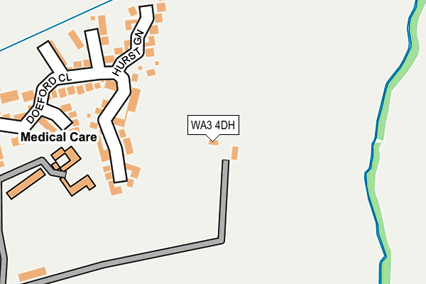 WA3 4DH map - OS OpenMap – Local (Ordnance Survey)