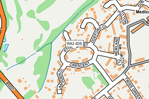 WA3 4DS map - OS OpenMap – Local (Ordnance Survey)