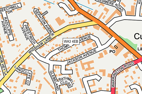 WA3 4EB map - OS OpenMap – Local (Ordnance Survey)