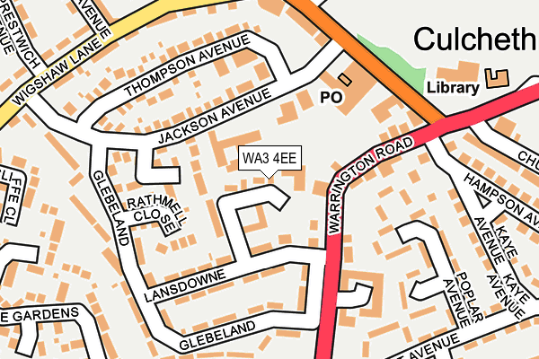 WA3 4EE map - OS OpenMap – Local (Ordnance Survey)