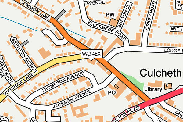 WA3 4EX map - OS OpenMap – Local (Ordnance Survey)
