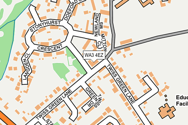 WA3 4EZ map - OS OpenMap – Local (Ordnance Survey)
