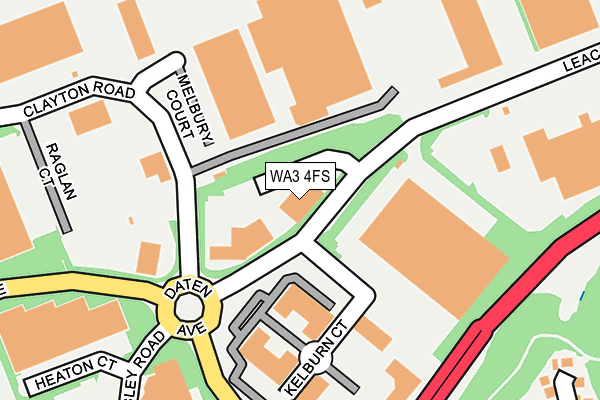WA3 4FS map - OS OpenMap – Local (Ordnance Survey)