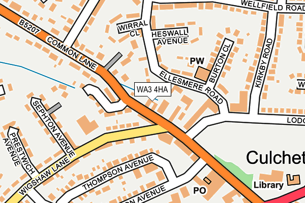 WA3 4HA map - OS OpenMap – Local (Ordnance Survey)
