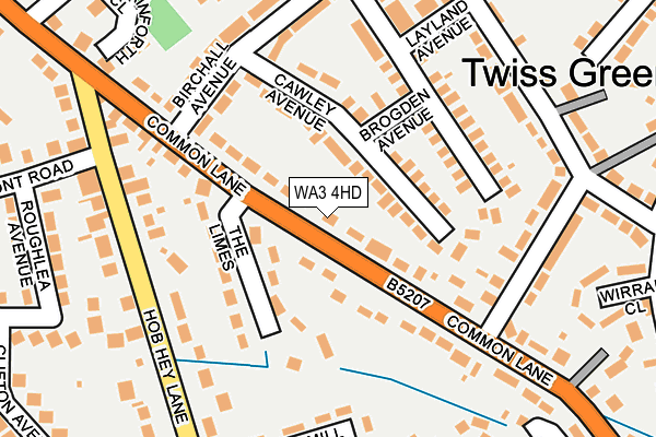 WA3 4HD map - OS OpenMap – Local (Ordnance Survey)