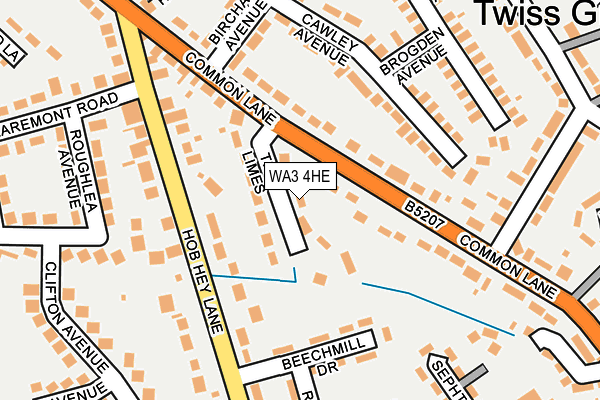 WA3 4HE map - OS OpenMap – Local (Ordnance Survey)