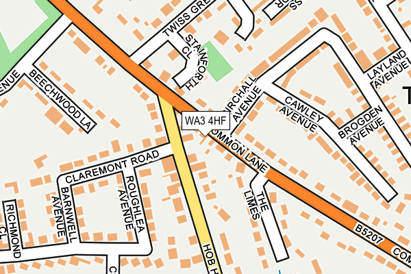 WA3 4HF map - OS OpenMap – Local (Ordnance Survey)