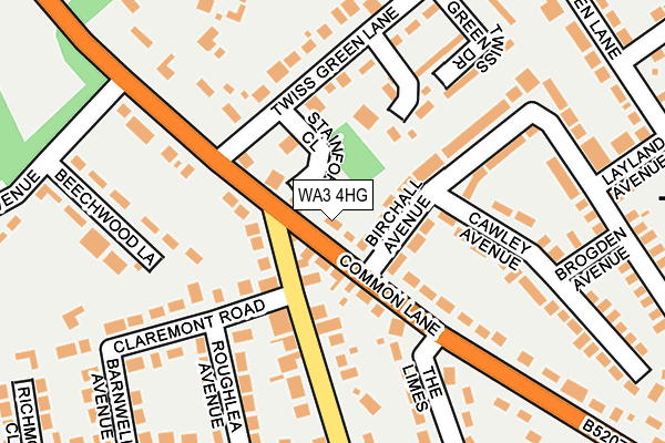 WA3 4HG map - OS OpenMap – Local (Ordnance Survey)
