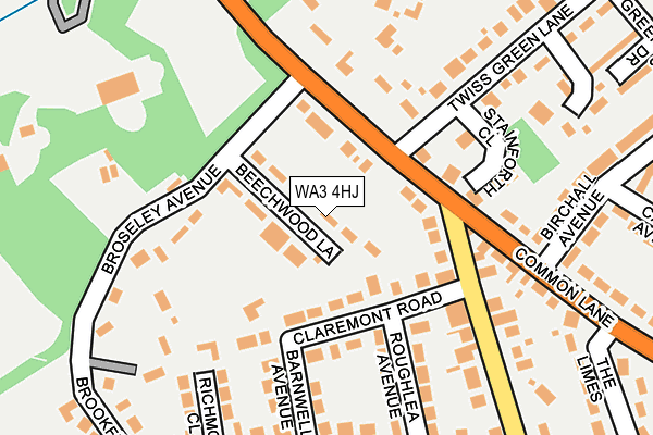 WA3 4HJ map - OS OpenMap – Local (Ordnance Survey)