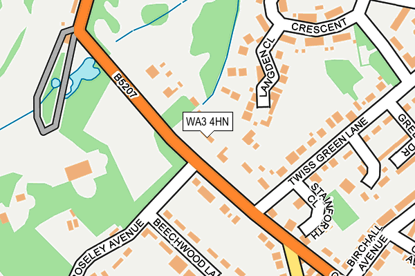 WA3 4HN map - OS OpenMap – Local (Ordnance Survey)