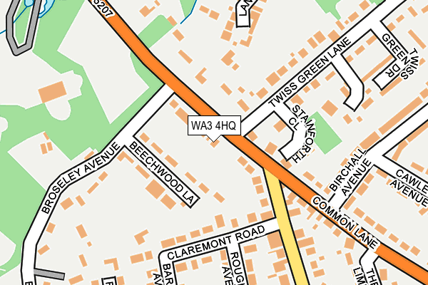 WA3 4HQ map - OS OpenMap – Local (Ordnance Survey)