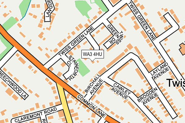 WA3 4HU map - OS OpenMap – Local (Ordnance Survey)