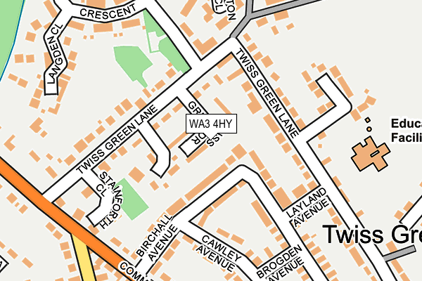 WA3 4HY map - OS OpenMap – Local (Ordnance Survey)