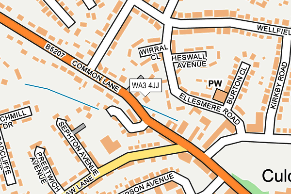 WA3 4JJ map - OS OpenMap – Local (Ordnance Survey)