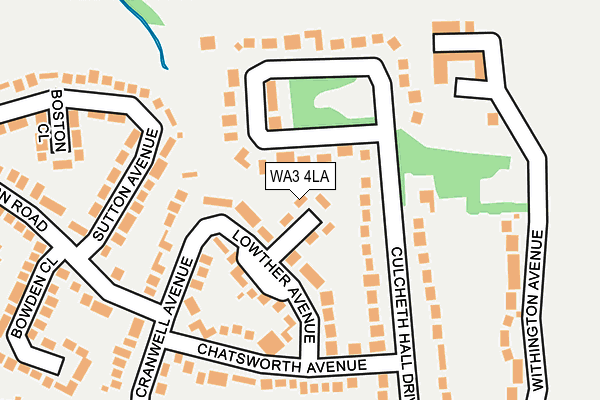 WA3 4LA map - OS OpenMap – Local (Ordnance Survey)