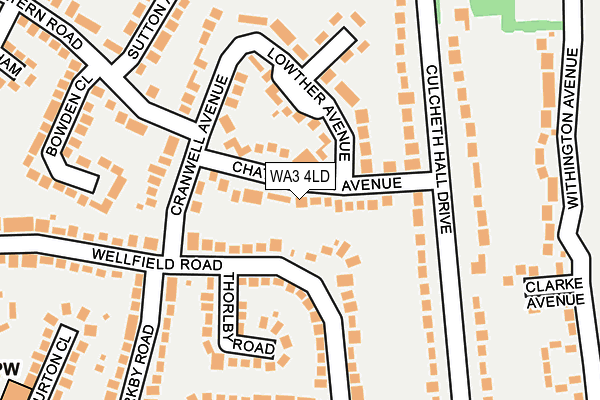 WA3 4LD map - OS OpenMap – Local (Ordnance Survey)