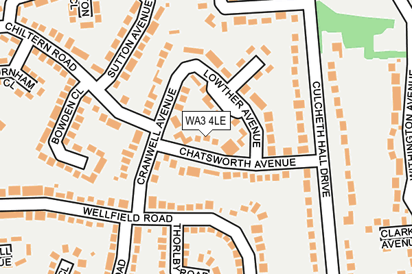 WA3 4LE map - OS OpenMap – Local (Ordnance Survey)