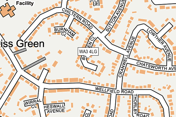 WA3 4LG map - OS OpenMap – Local (Ordnance Survey)