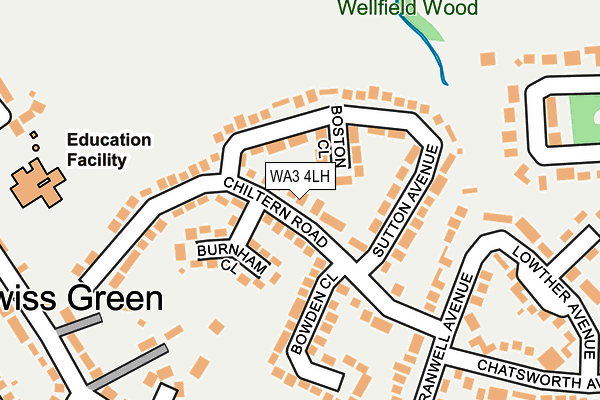 WA3 4LH map - OS OpenMap – Local (Ordnance Survey)