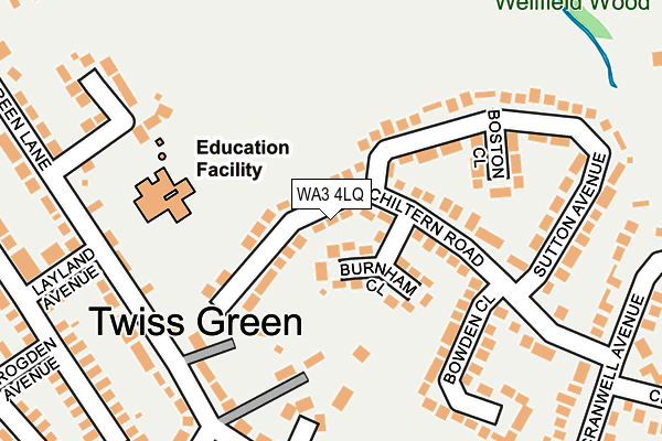 WA3 4LQ map - OS OpenMap – Local (Ordnance Survey)