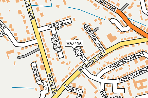 WA3 4NA map - OS OpenMap – Local (Ordnance Survey)