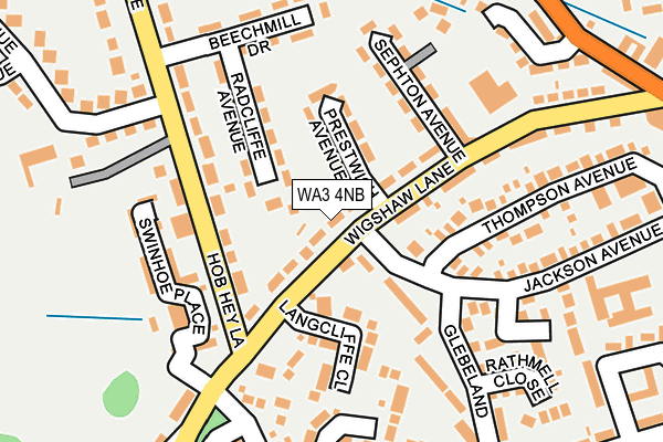 WA3 4NB map - OS OpenMap – Local (Ordnance Survey)