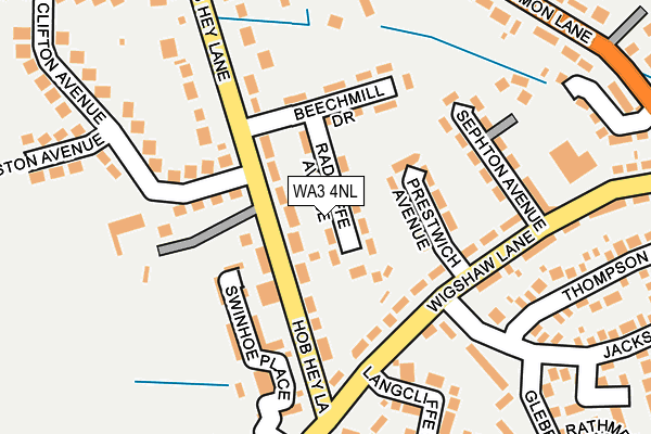 WA3 4NL map - OS OpenMap – Local (Ordnance Survey)