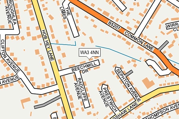 WA3 4NN map - OS OpenMap – Local (Ordnance Survey)
