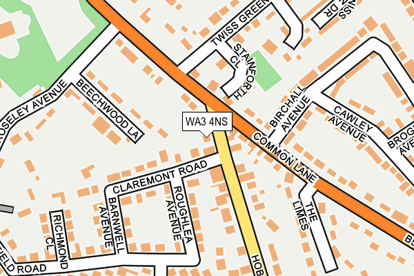 WA3 4NS map - OS OpenMap – Local (Ordnance Survey)