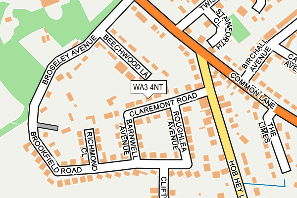 WA3 4NT map - OS OpenMap – Local (Ordnance Survey)