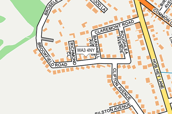 WA3 4NY map - OS OpenMap – Local (Ordnance Survey)