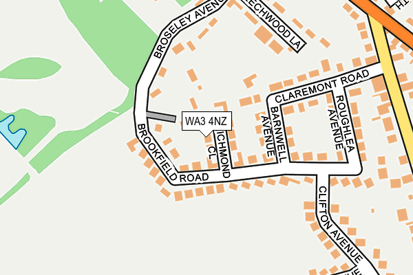 WA3 4NZ map - OS OpenMap – Local (Ordnance Survey)