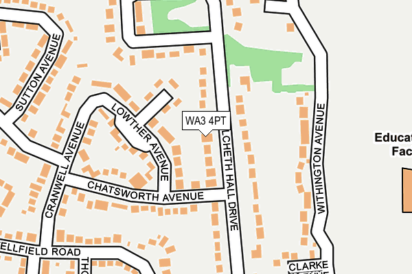 WA3 4PT map - OS OpenMap – Local (Ordnance Survey)