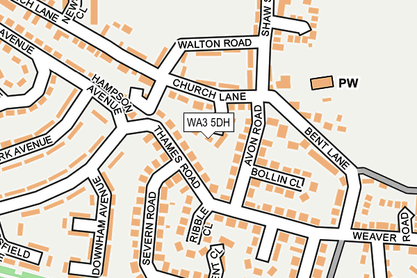 WA3 5DH map - OS OpenMap – Local (Ordnance Survey)