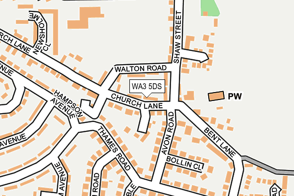 WA3 5DS map - OS OpenMap – Local (Ordnance Survey)