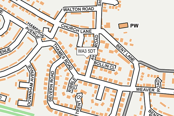 WA3 5DT map - OS OpenMap – Local (Ordnance Survey)
