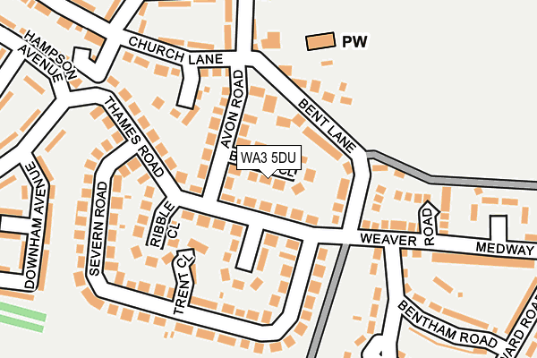 WA3 5DU map - OS OpenMap – Local (Ordnance Survey)
