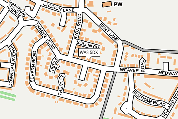 WA3 5DX map - OS OpenMap – Local (Ordnance Survey)