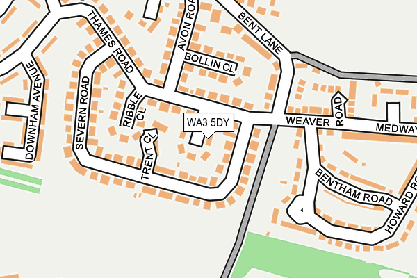 WA3 5DY map - OS OpenMap – Local (Ordnance Survey)