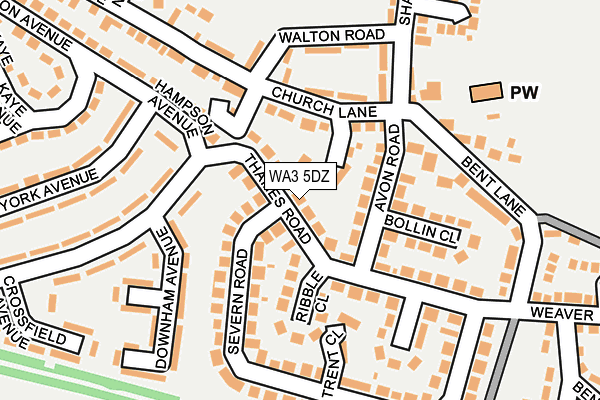 WA3 5DZ map - OS OpenMap – Local (Ordnance Survey)