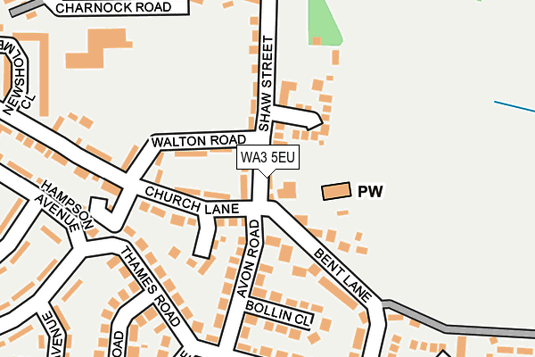 WA3 5EU map - OS OpenMap – Local (Ordnance Survey)