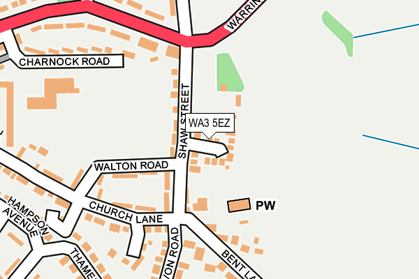 WA3 5EZ map - OS OpenMap – Local (Ordnance Survey)