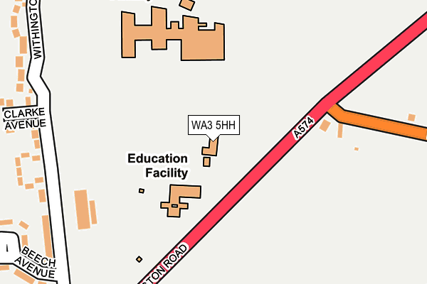 WA3 5HH map - OS OpenMap – Local (Ordnance Survey)