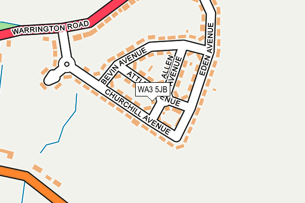 WA3 5JB map - OS OpenMap – Local (Ordnance Survey)