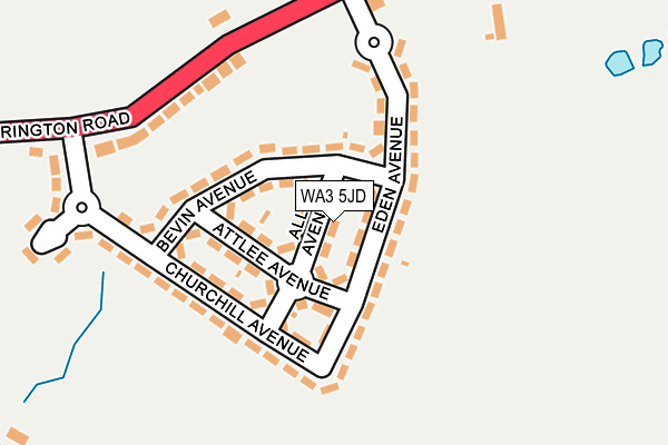 WA3 5JD map - OS OpenMap – Local (Ordnance Survey)