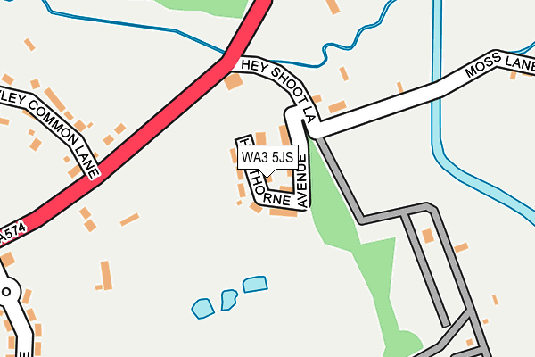 WA3 5JS map - OS OpenMap – Local (Ordnance Survey)