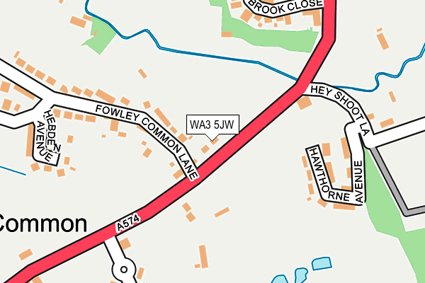 WA3 5JW map - OS OpenMap – Local (Ordnance Survey)