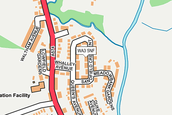 WA3 5NF map - OS OpenMap – Local (Ordnance Survey)